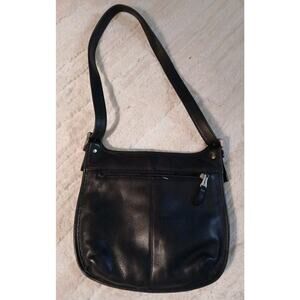 Fossil Saddle Bag Genuine Leather Purse Flap Black Vintage